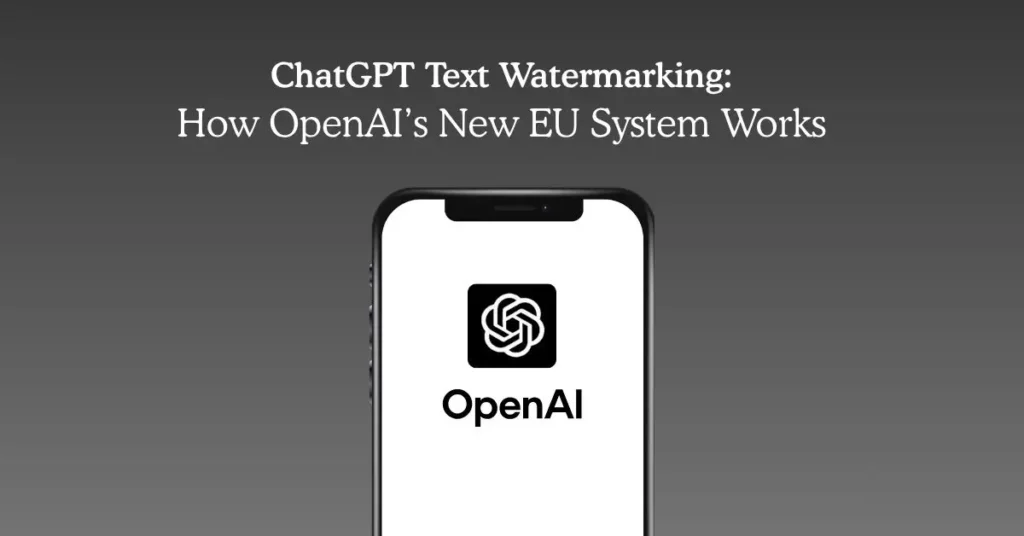 ChatGPT text watermarking with OpenAI logo on a smartphone